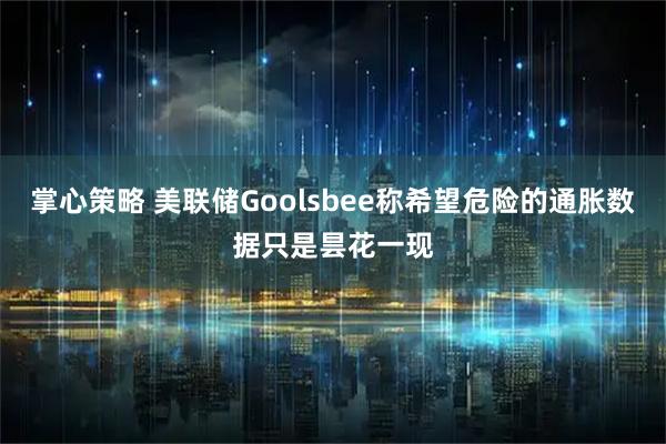 掌心策略 美联储Goolsbee称希望危险的通胀数据只是昙花一现